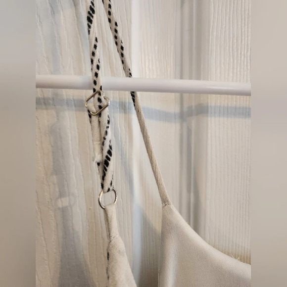 Giani Bini spaghetti strap flutter shorts back tie striped romper lagenlook MED - Picture 5 of 7